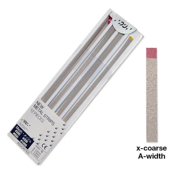 GC METAL STRIPS، شبكة حمراء (تحضير خشن)، #200 بعروض متنوعة، PK/12
