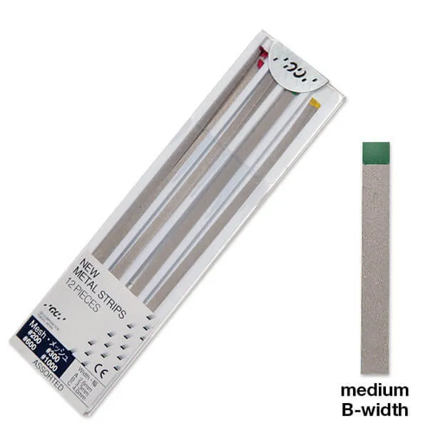 GC METAL STRIPS, Green (Finishing), #600, Assorted Widths, PK/12