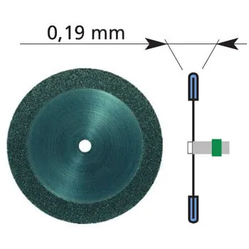 Flexi. قرص ألماسي 0.19mm كبير، 20 قرص + 2 أعمدة حاملة