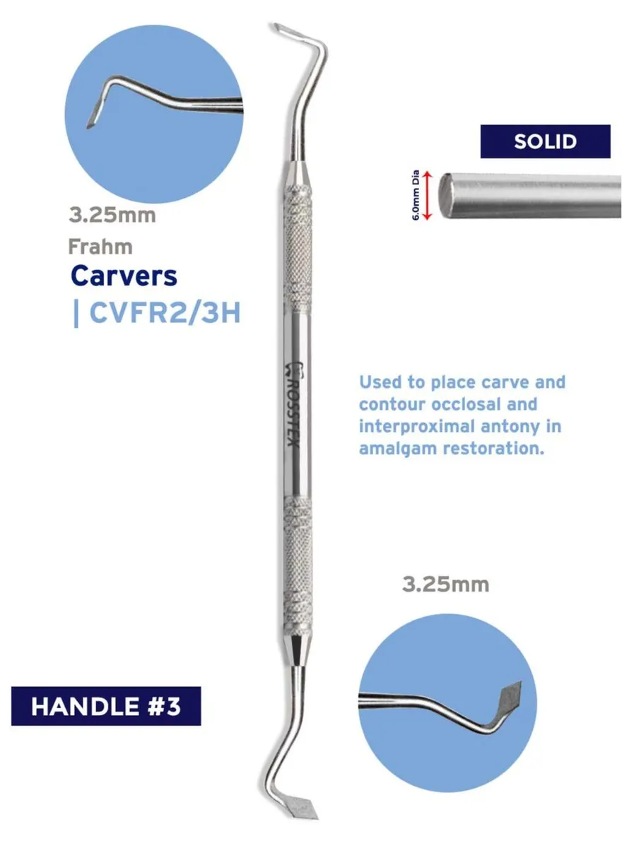 Dental Carver Frahm 2/3H, Diamond Shape, Handle No. 3