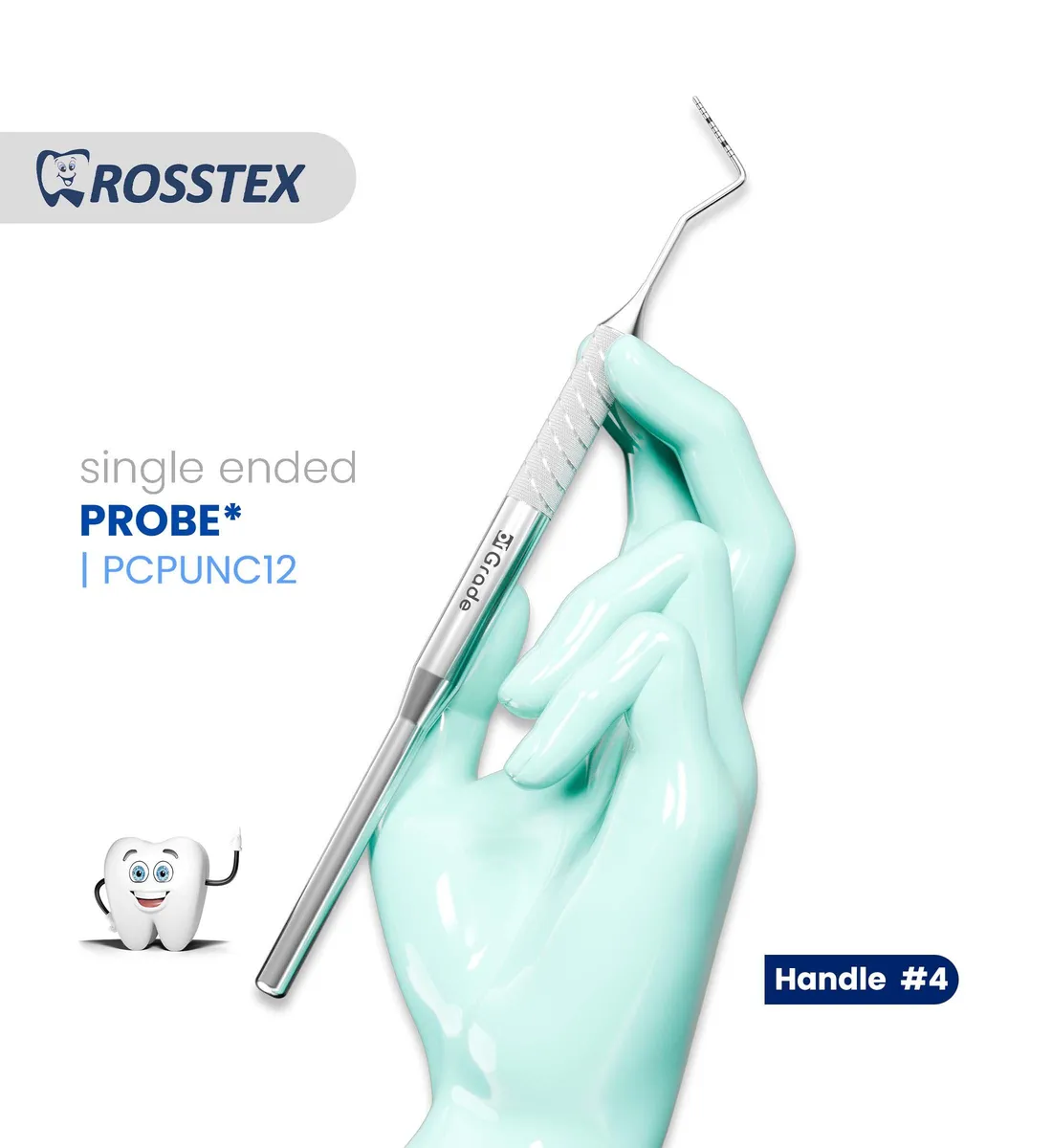 Dental Probe, UNC CP-12, Handle No. 4, Single Ended