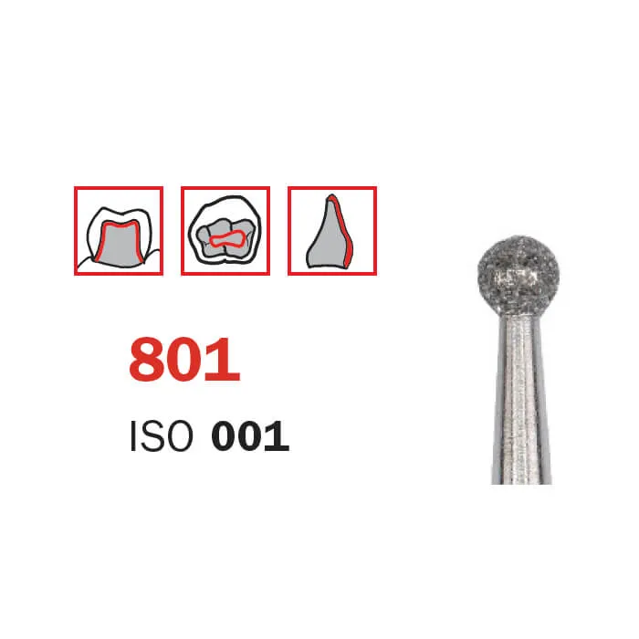 Diamond Bur, FG 010, Coarse, Round ISO #001
