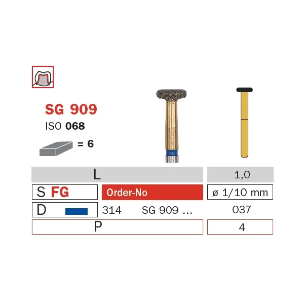 سنابل ألماسية، FG 037، متوسطة، عجلة حافة مستديرة (Goldies) ISO #068