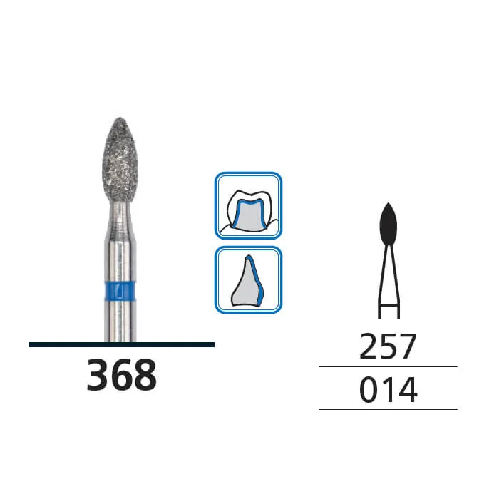 Diamond Burs, Oval Pointed End, Medium, FG 014