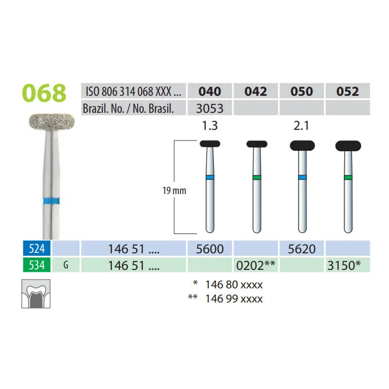 Diamond Burs, Wheel, FG 68-040, Medium