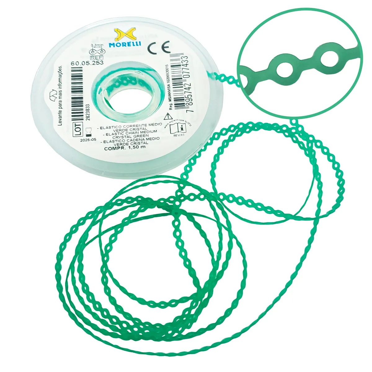 Elastic Chain Medium (Short), Crystal Green