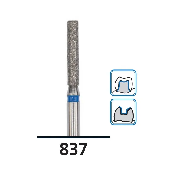 Flat-End Cylinder Diamond Burs G837, Coarse Grit, FG-010