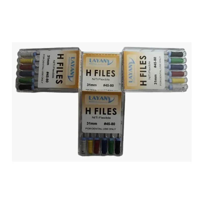 NiTi H Files L21 (يدوي) #45-80، PK/6