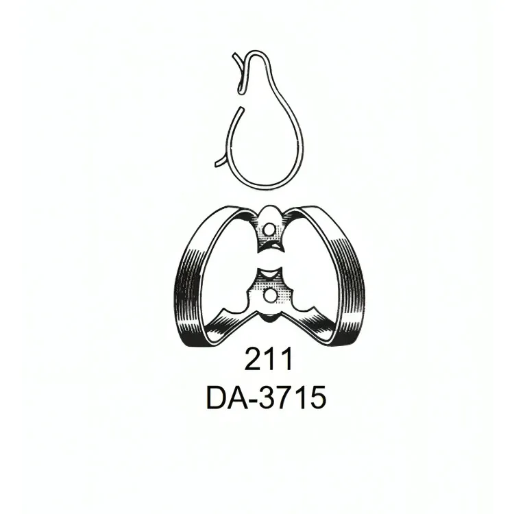 مشبك Rubber Dam #211، مجنح للأسنان الأمامية