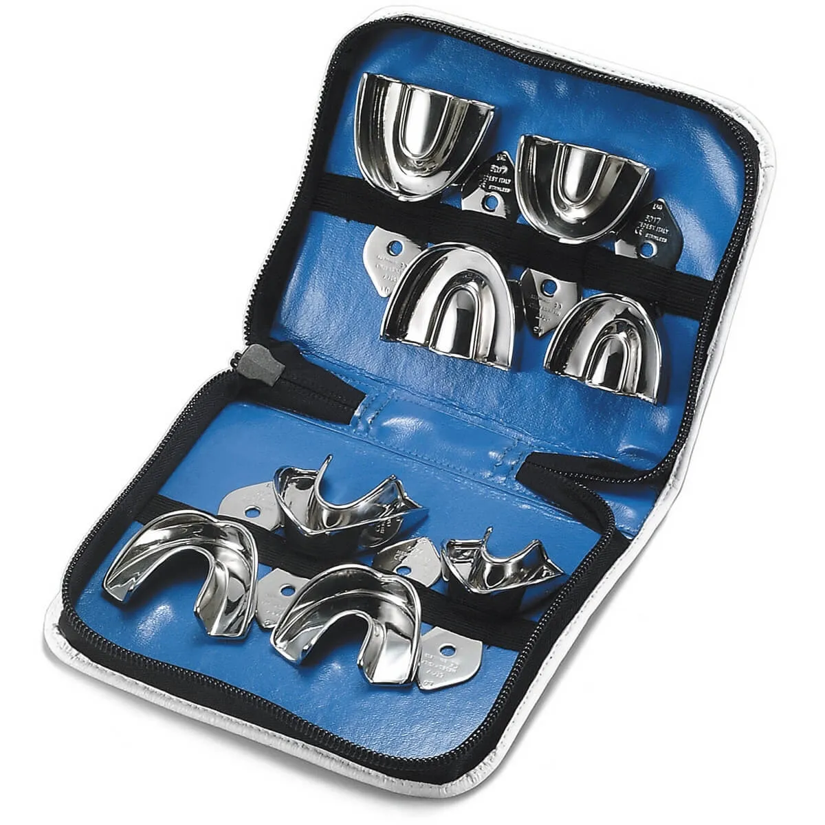 Impression Trays, Stainless Steel, Edentulous, Rim Lock, Set/8