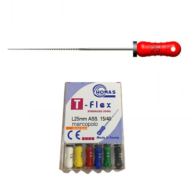 Thomas K-File T-Flex 25mm #15-40 Stainless Steel