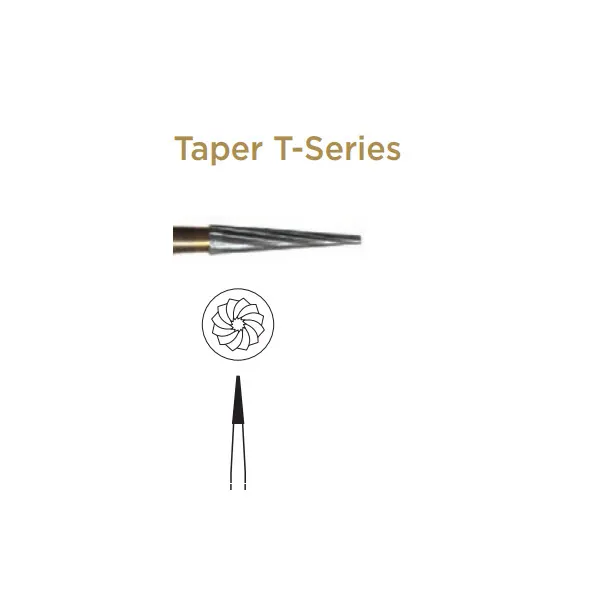 Trimming & Finishing Carbide Bur, Taper T-Series, FG-012, 12 Blades