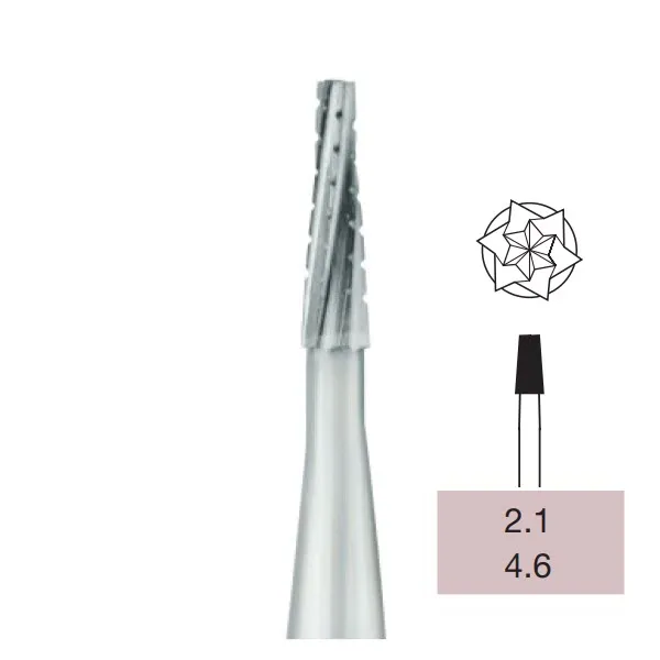 Operative Carbide Bur, Taper Flat End Crosscut, FG-021