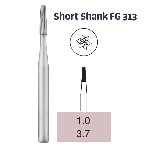 Operative Carbide Bur, Taper Flat End, Short FG-010