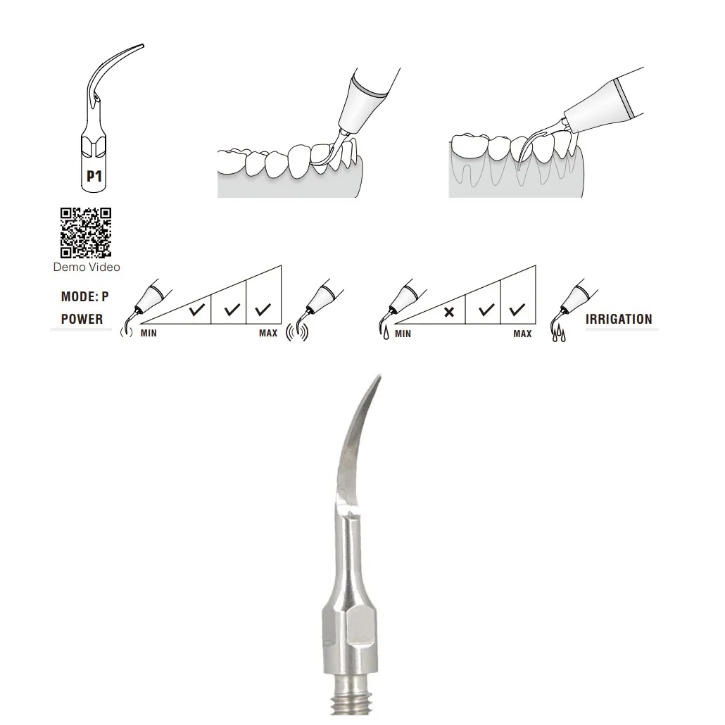 PS1 Sirona Scaler Tip، تنظيف وري ترسبات تحت اللثة
