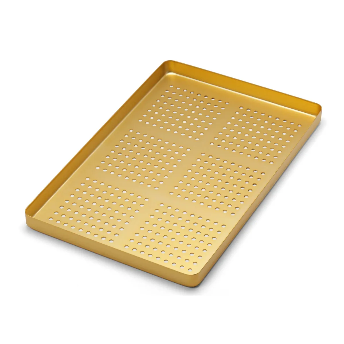 Perforated Aluminum Tray Yellow Normal 285x185x15mm