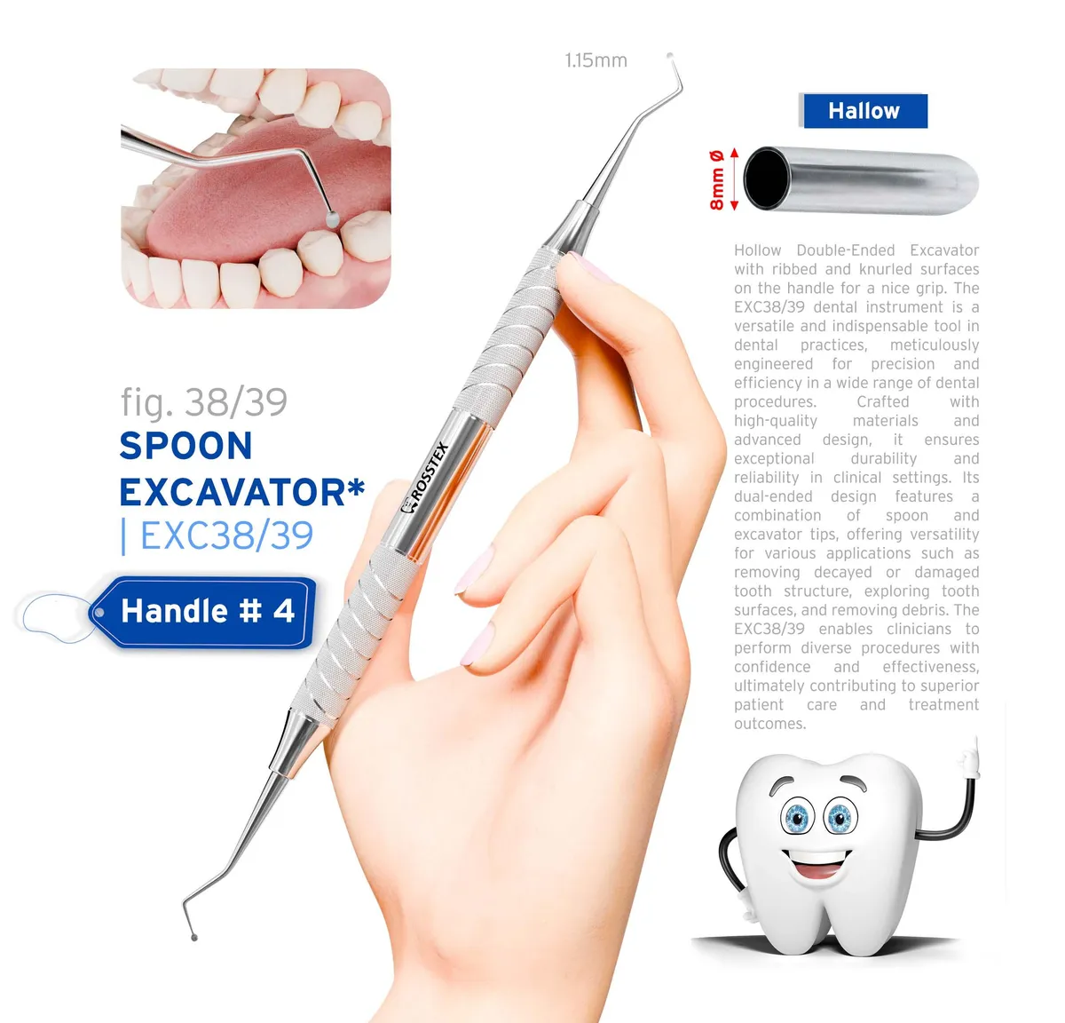 Dental Excavator 38/39, Handle No. 4