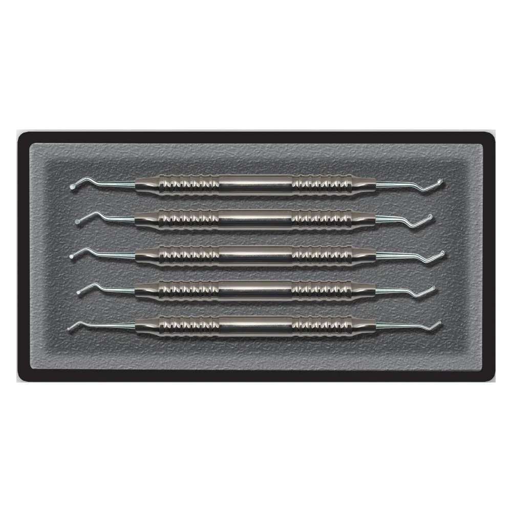 Dental Excavator Set, English Excavators, 5 Pcs, Handle No. 3
