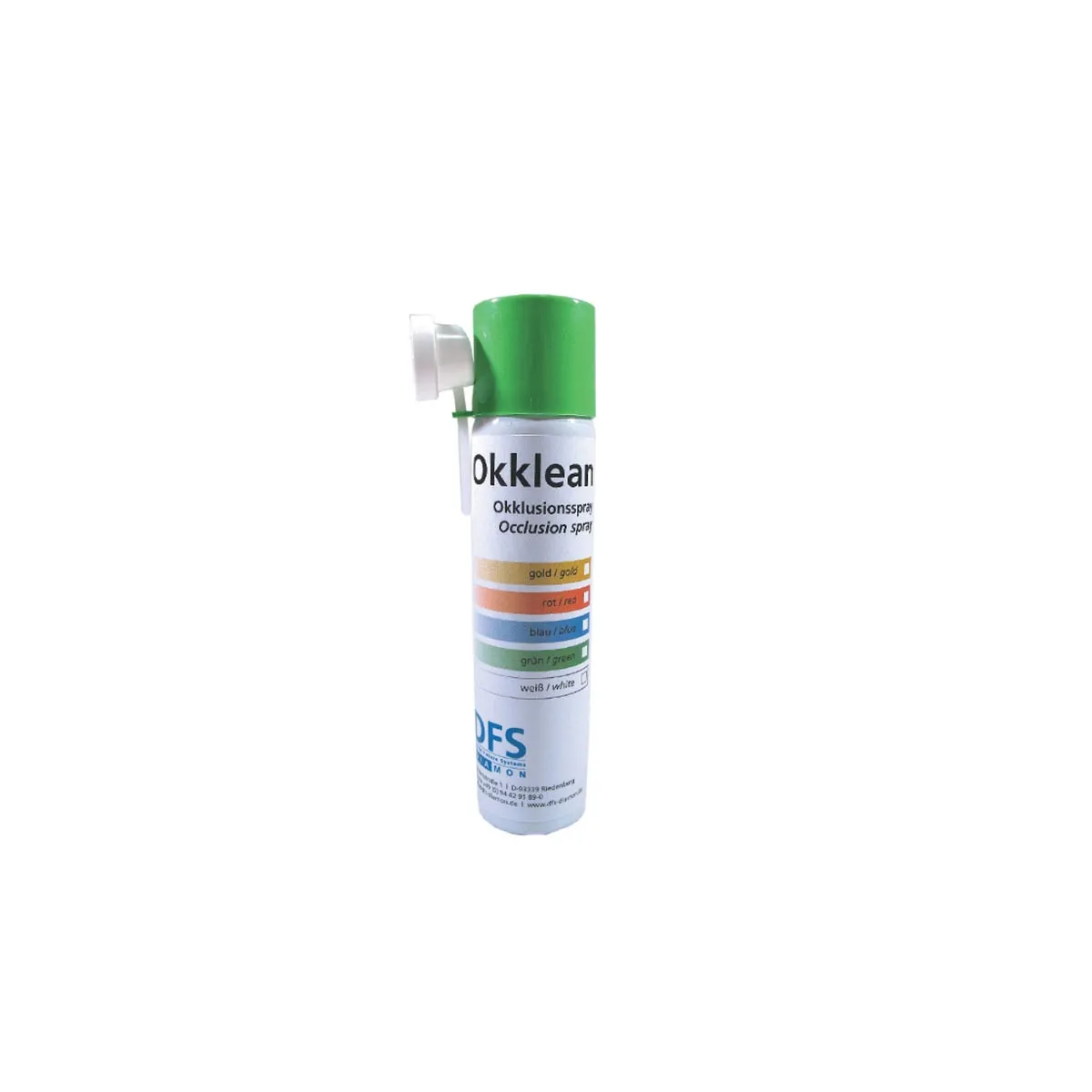 رذاذ Okklean للإطباق، 75ml، طبقة بيضاء رقيقة 6–8μm