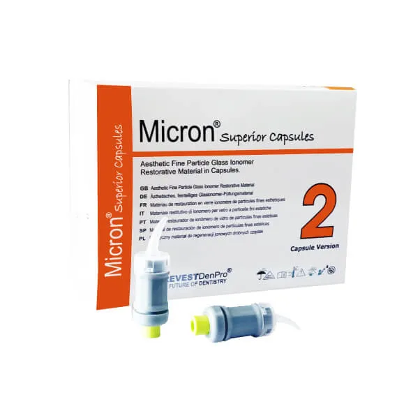 Micron Superior كبسولات، زجاج أيونومر جمالي بجسيمات دقيقة للترميم