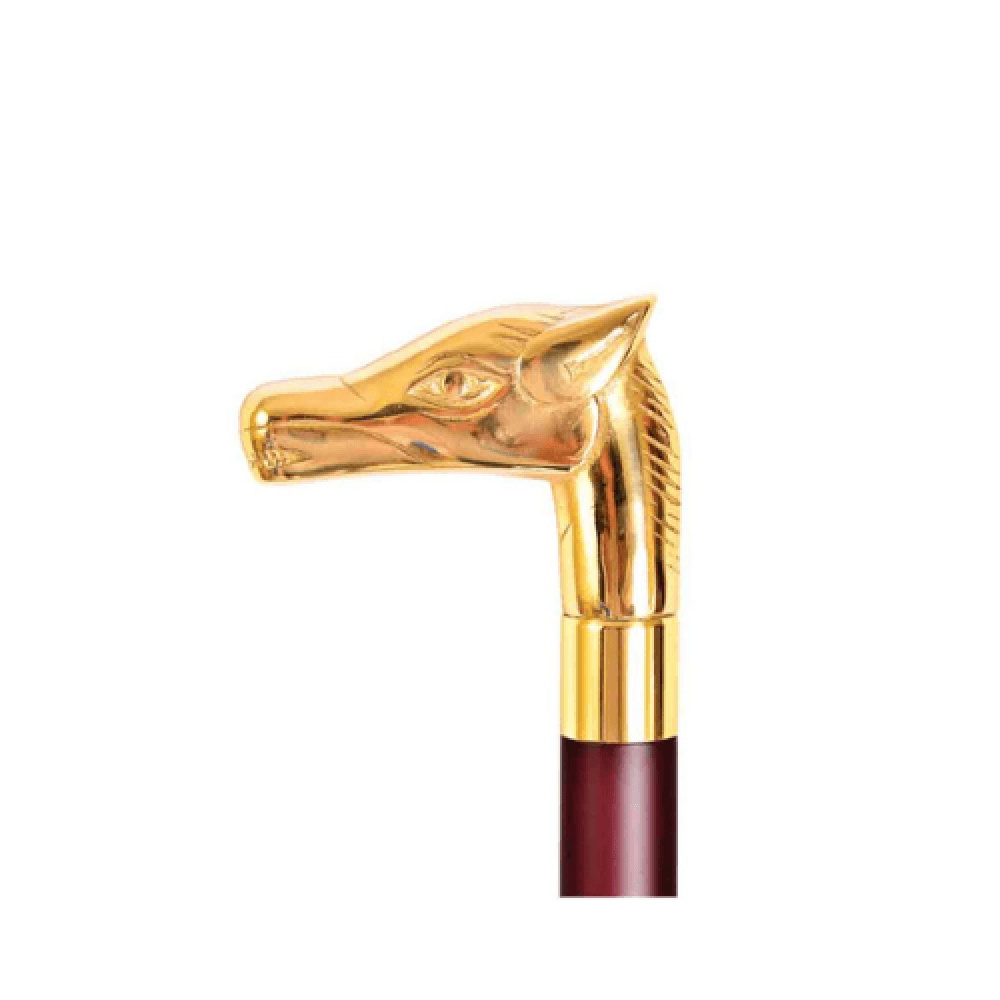 Wooden Walking Cane, Horse-Head Handle, EA621