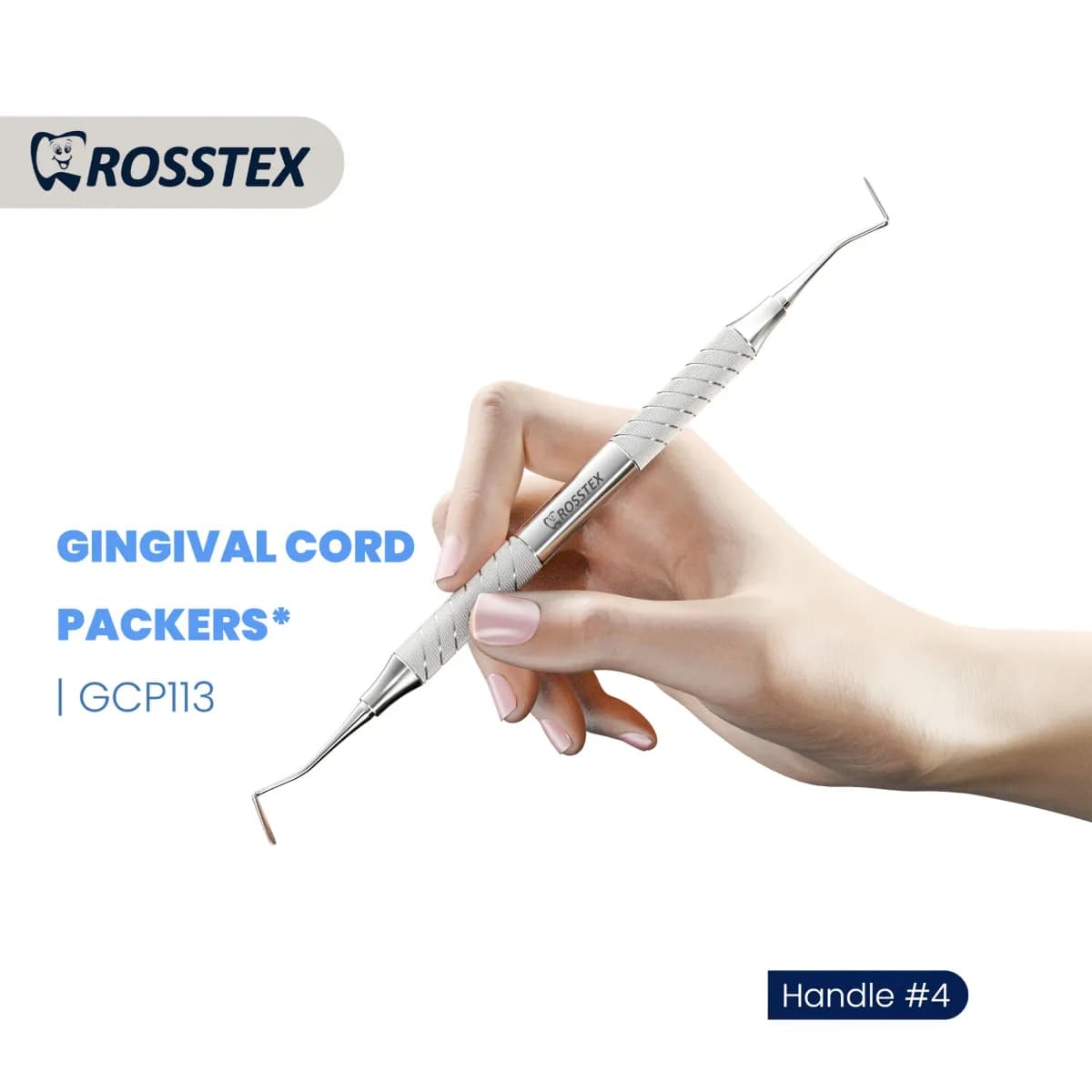 Gingival Cord Packer 113, Serrated, Handle No. 4