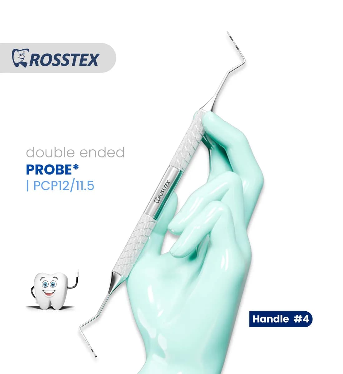 Dental Probe CP-12/CP-11.5B Screening, Handle No. 4, Double Ended