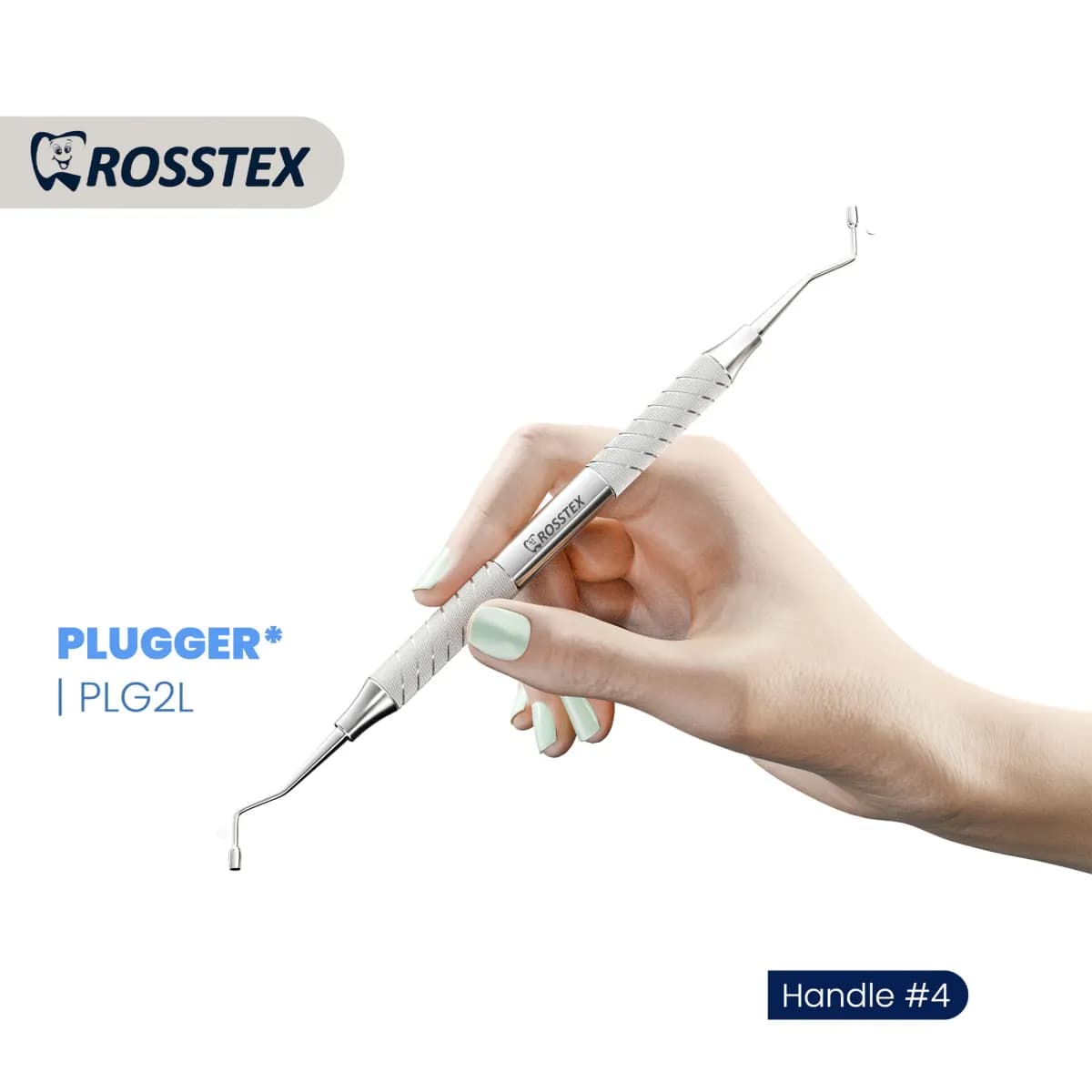 Dental Plugger/Condenser 2, Smooth, 1.9mm–2.2mm, Handle No. 4