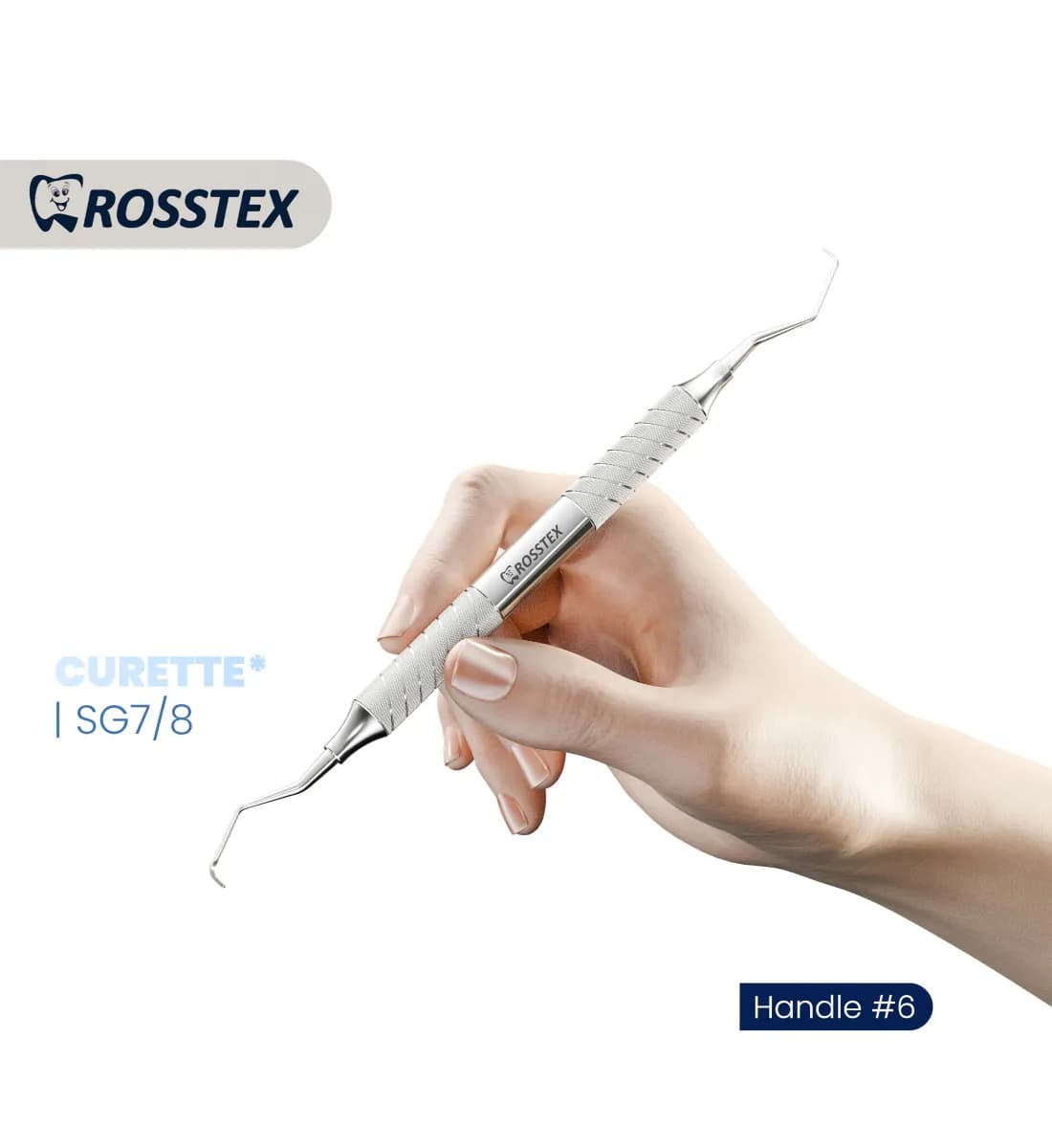 Dental Curette Gracey Standard 7/8, Handle No. 6