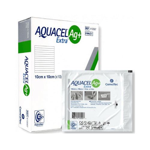AQUACEL Ag Dressing, 10 × 10 cm