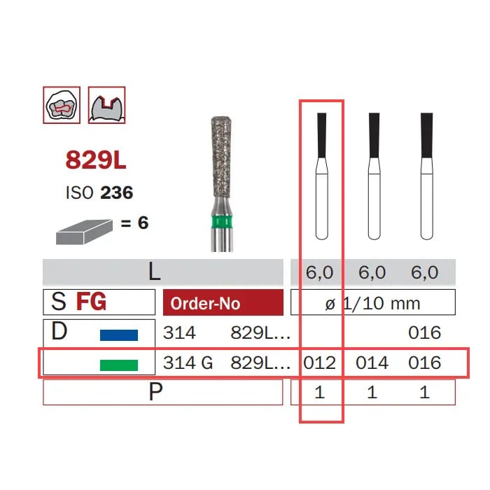 سنابل ألماسية FG 012 خشن كمثري ISO #236