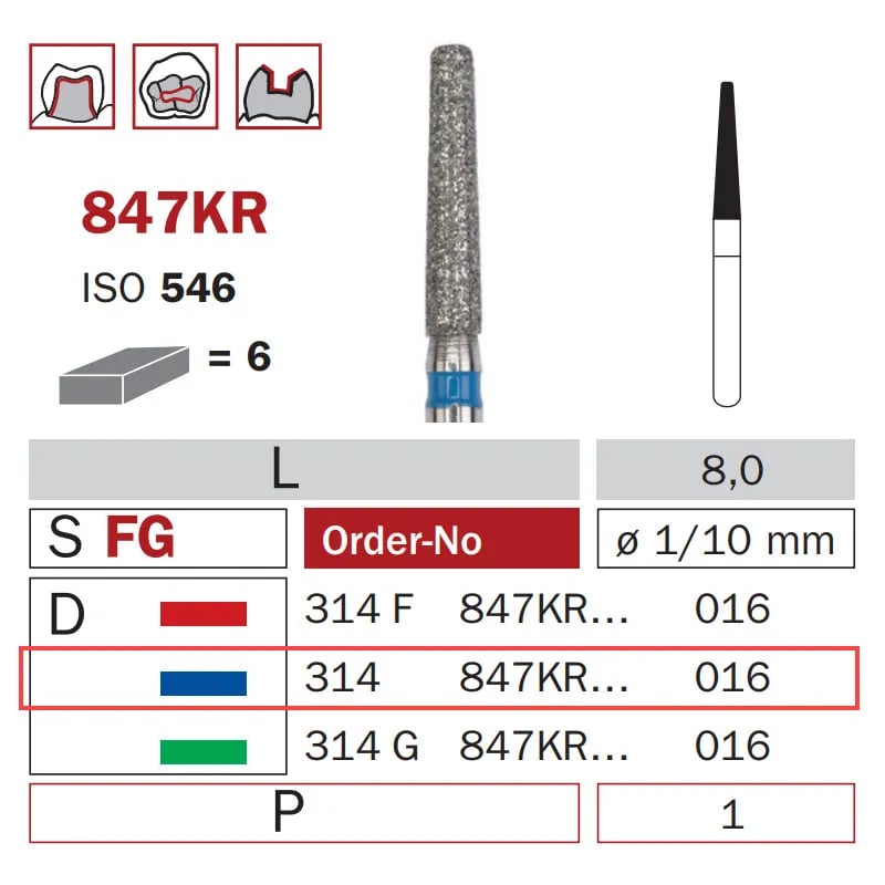 سنبلة ألماسية FG 016 متوسطة مخروط مقطوع ISO #546