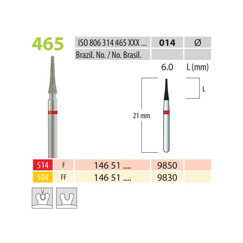 سنابل ألماس مخروطية نهاية مسطحة FG 465-014 ناعمة جدا
