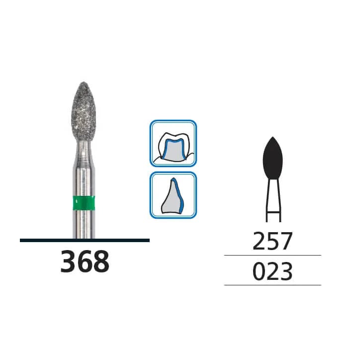 Diamond Burs, Oval Pointed End, Coarse, FG 023