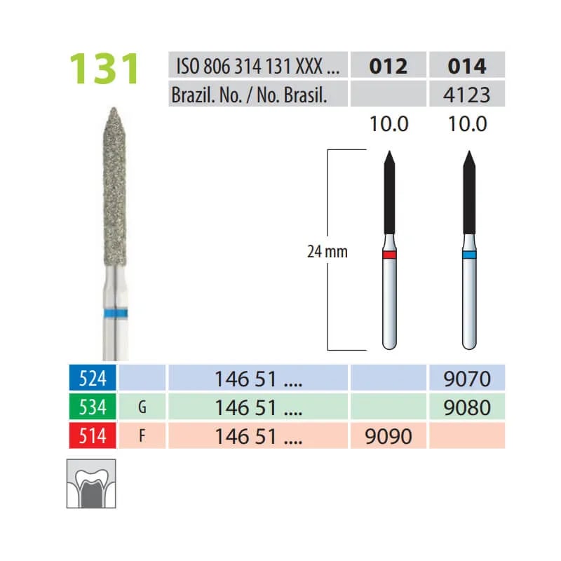 Diamond Burs, Torpedo, FG 131-012, Fine