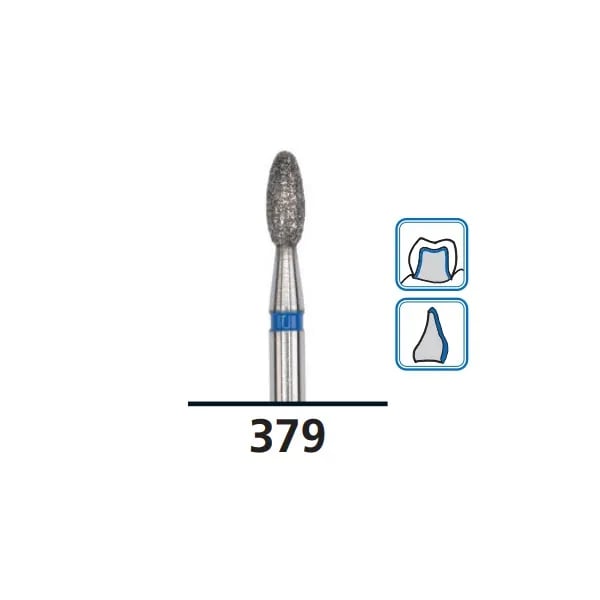 Egg-Shaped Diamond Burs C379, Super Fine Grit, FG-021