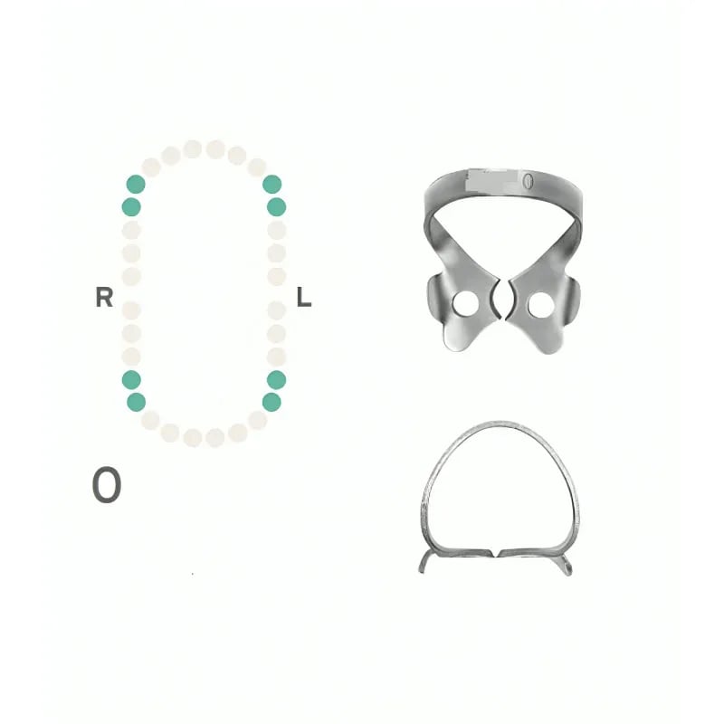 Rubber Dam Clamp #0, Winged for Small Anterior Teeth