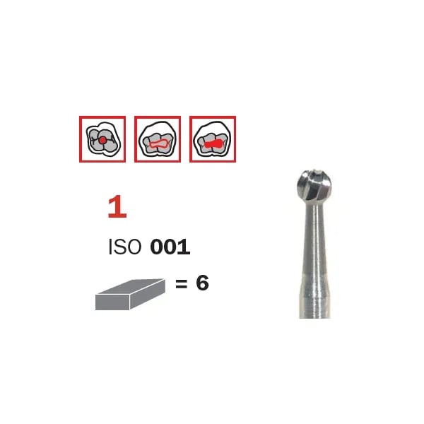 سنبلة جراحية كربيد FG 012 طويلة جدا مستديرة ISO #001
