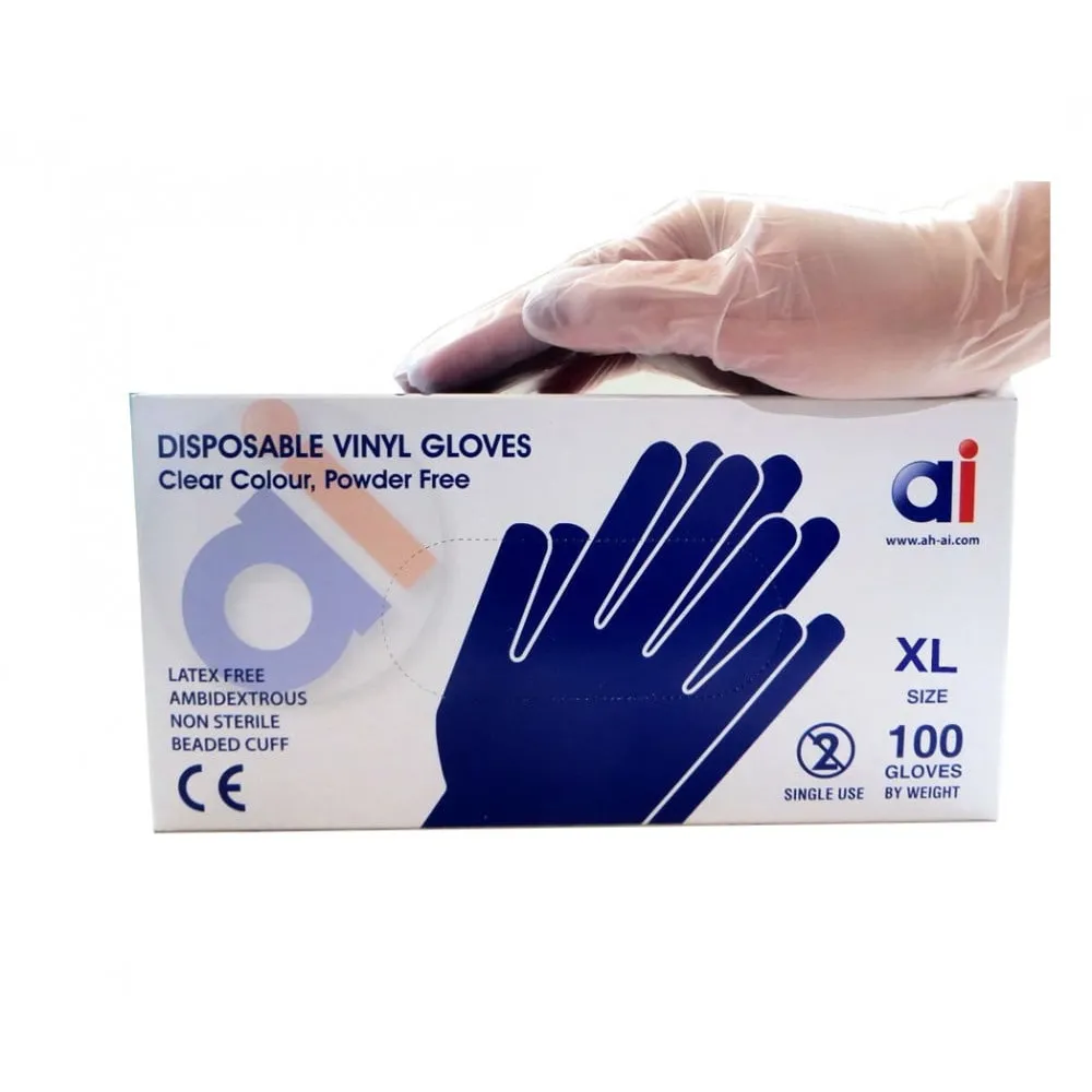 قفازات فحص فينيل، كبيرة جدًا، BX/100
