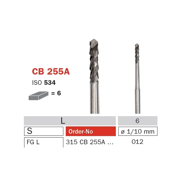 سنابل كربيد جراحية، FG 012، مثقاب عظم ISO #534