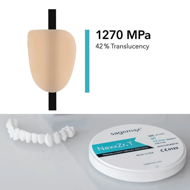 NexxZr T, B2, 71, 16mm, HT, كتلة زركونيا بشكل D