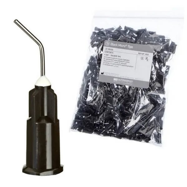 Black Micro Tips, Pinpoint Precision, Gauge 22, Bulk