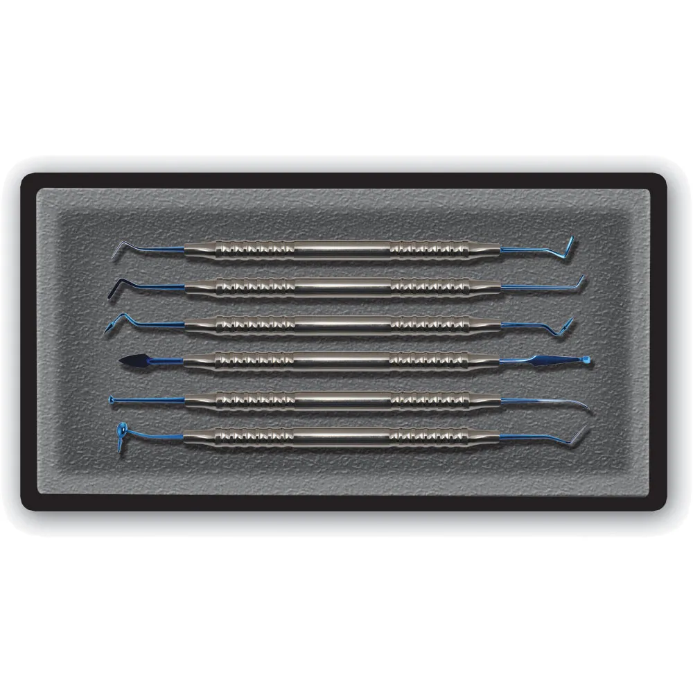 Composite Instruments Set, Blue Finish, 6 Pcs, Handle No. 4