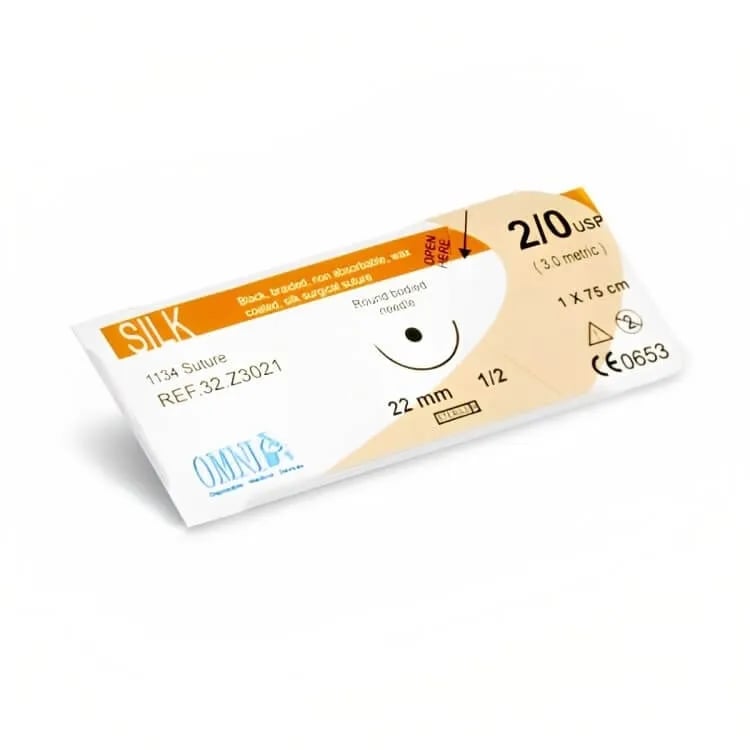 Silk Suture 3/0 Diamond, 22mm, 1/2 Circle Round