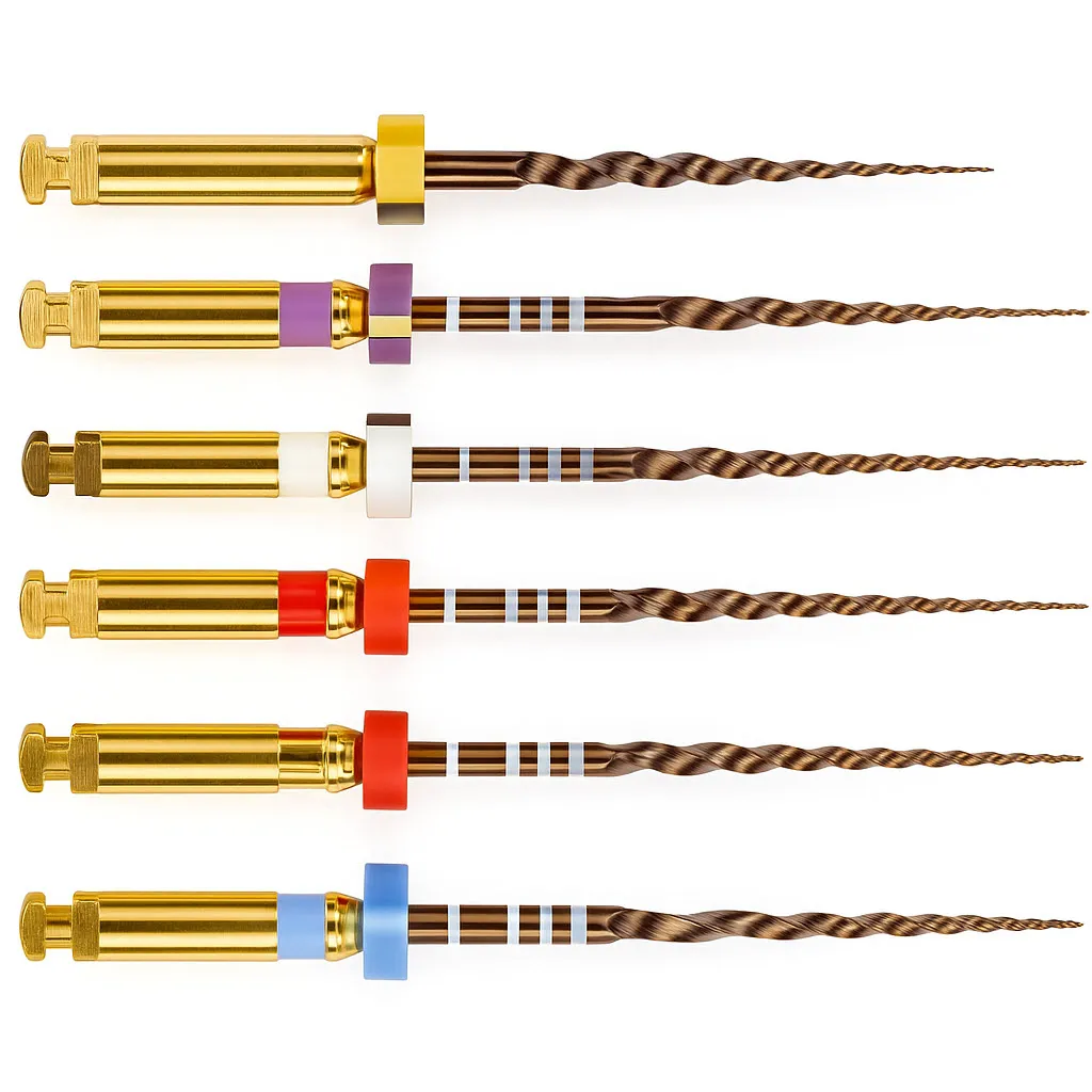 MTaper NITI Gold File Set SX S1 S2 F1 F2 F3، تناقص كبير، 25mm