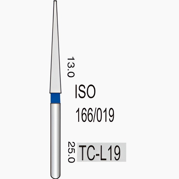 Taper Conical End Long Shank TC-L19, Standard Grit, 167/019