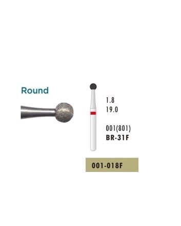 Diamond Bur Br-31F (001-018F), Red