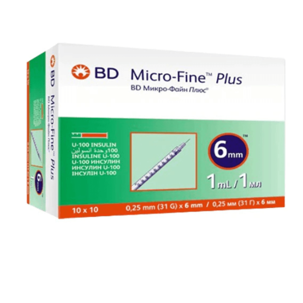 BD Micro Fine Insulin Pen Needles, 1ml 31g 6mm