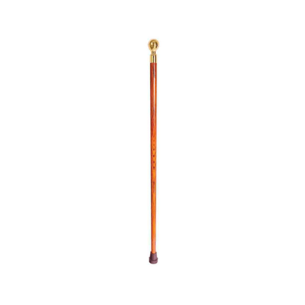 Wooden Walking Cane, Gold-Plated Brass Handle with Compass, 622