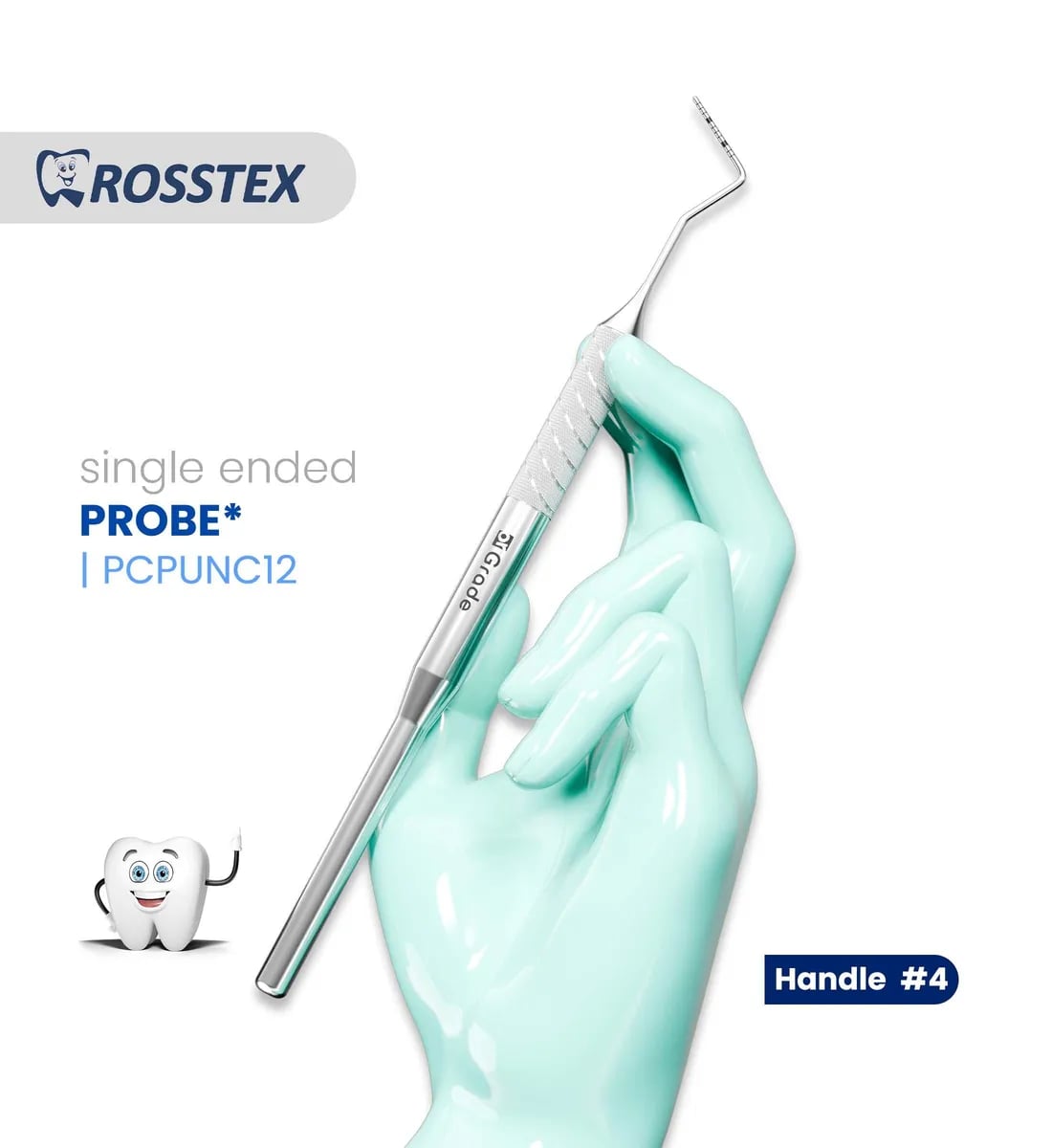 Dental Probe, UNC CP-12, Handle No. 4, Single Ended